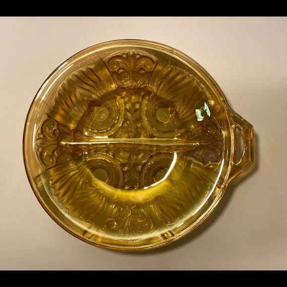 Vintage Indiana Glass Iridescent Relish Dish - Picture 2 of 9